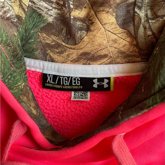 🌹Under Armor Storm Kanga-Hoodie Cancer Awareness XL Loose Fit Pink and Camo - Picture 6 of 6